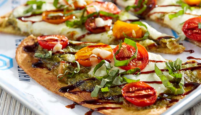 Margherita flatbread served at Waverly Beach Bar & Grille restaurant in the Fox Valley Menasha, WI