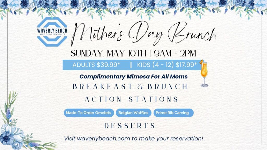 Waverly Beach Mothers day brunch 2026